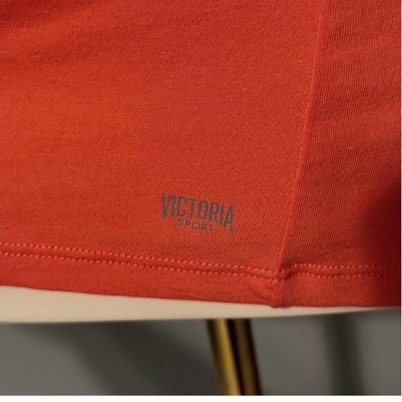 Victoria Sport Medium Coral Lace Up Muscle Tank Open Back Athletic Sleeveless - Picture 4 of 5